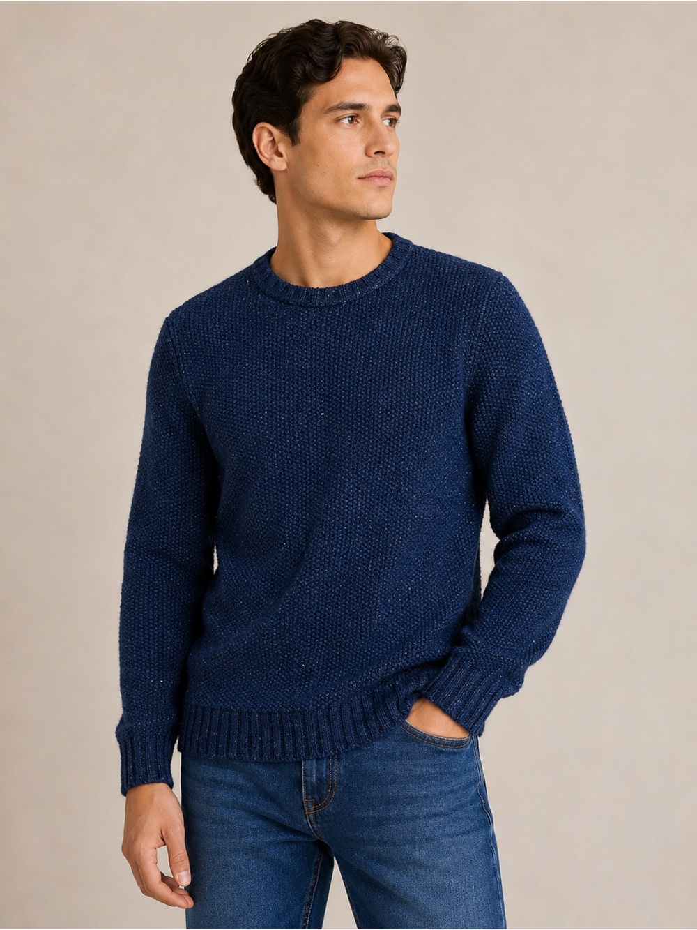 Goodfellow & Co Navy Knit Crew Sweater Rolled Neck Men’s Medium